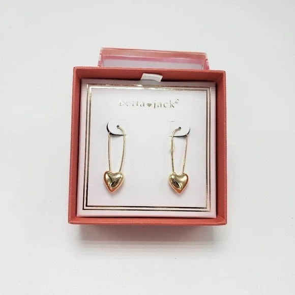 NIB bella and jack heart earrings - Picture 1 of 3